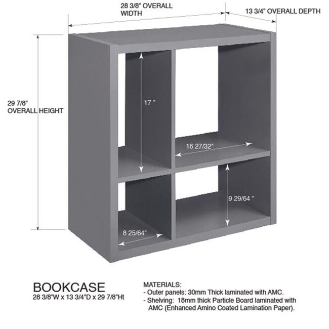 4 Cube Open Bookcase  Kids Toy Storage Shelf Organizer (Orange)