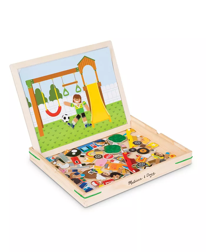 Melissa and Doug Melissa and Doug Wooden Magnetic Matching Picture Game With 119 Magnets and Scene Cards