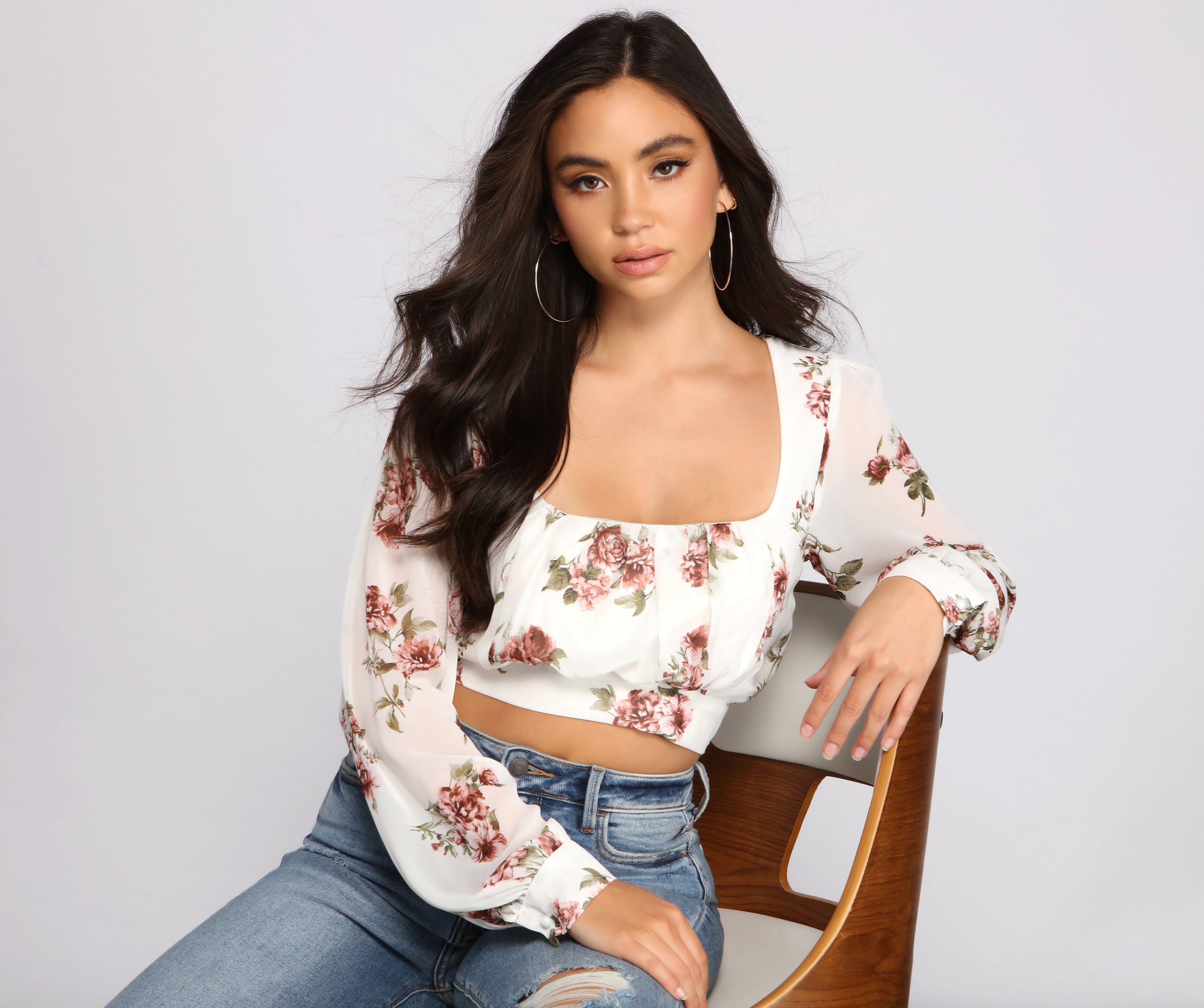 A Spring Mood Floral Crop Top