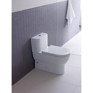 Duravit Darling New 1-Piece 1.28 GPF Single Flush Elongated Toilet in White Seat Not Included 2123010005