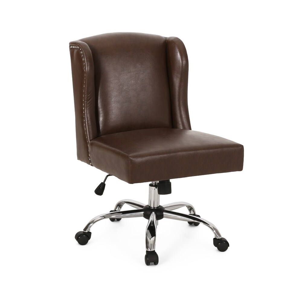 Bergen Contemporary Wingback Swivel Office Chair by Christopher Knight Home