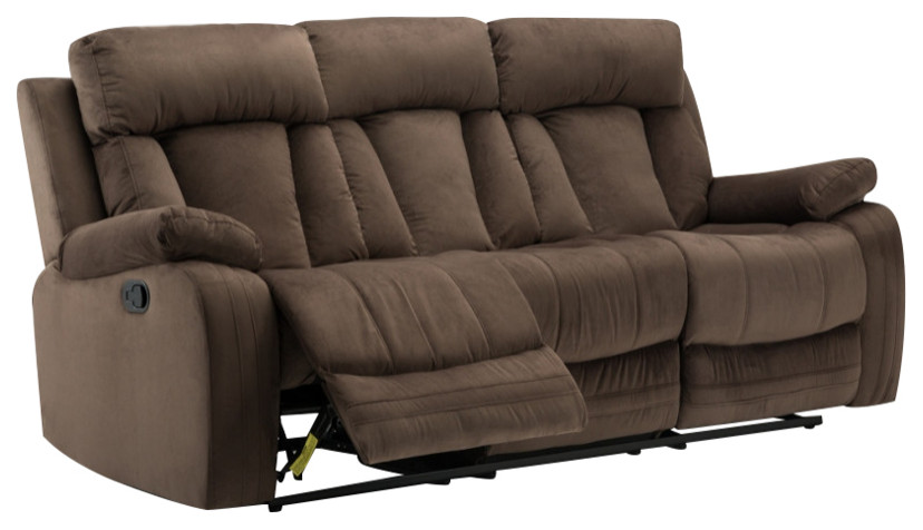 Axel Contemporary Microfiber Recliner Sofa   Transitional   Sofas   by Luxuriant Furniture  Houzz