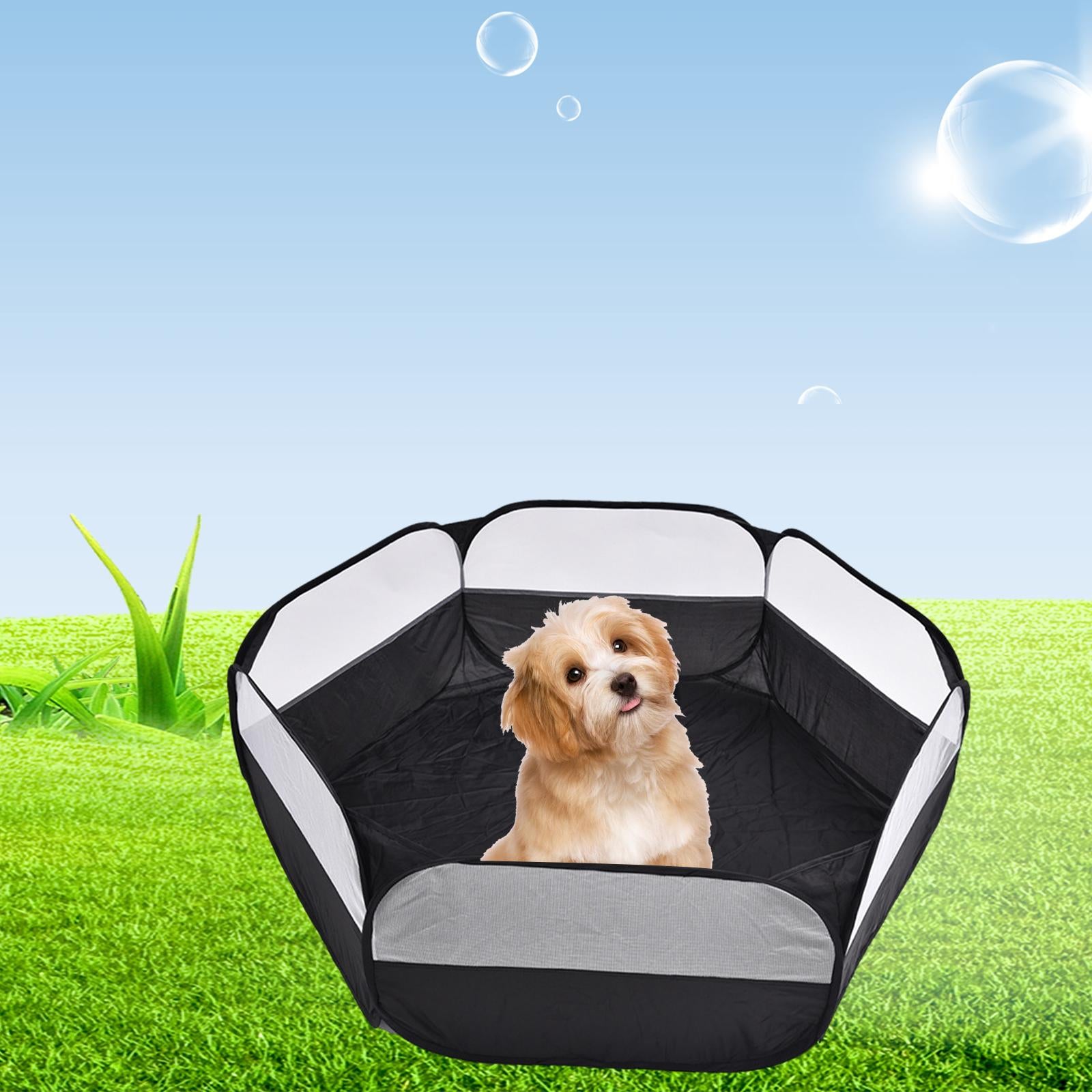 Small Animals Playpen， Waterproof Indoor Pet Cage Tent， Portable Outdoor Exercise Yard Fence for Kitten Hamster Bunny Squirrel Guinea Pig ， without cover