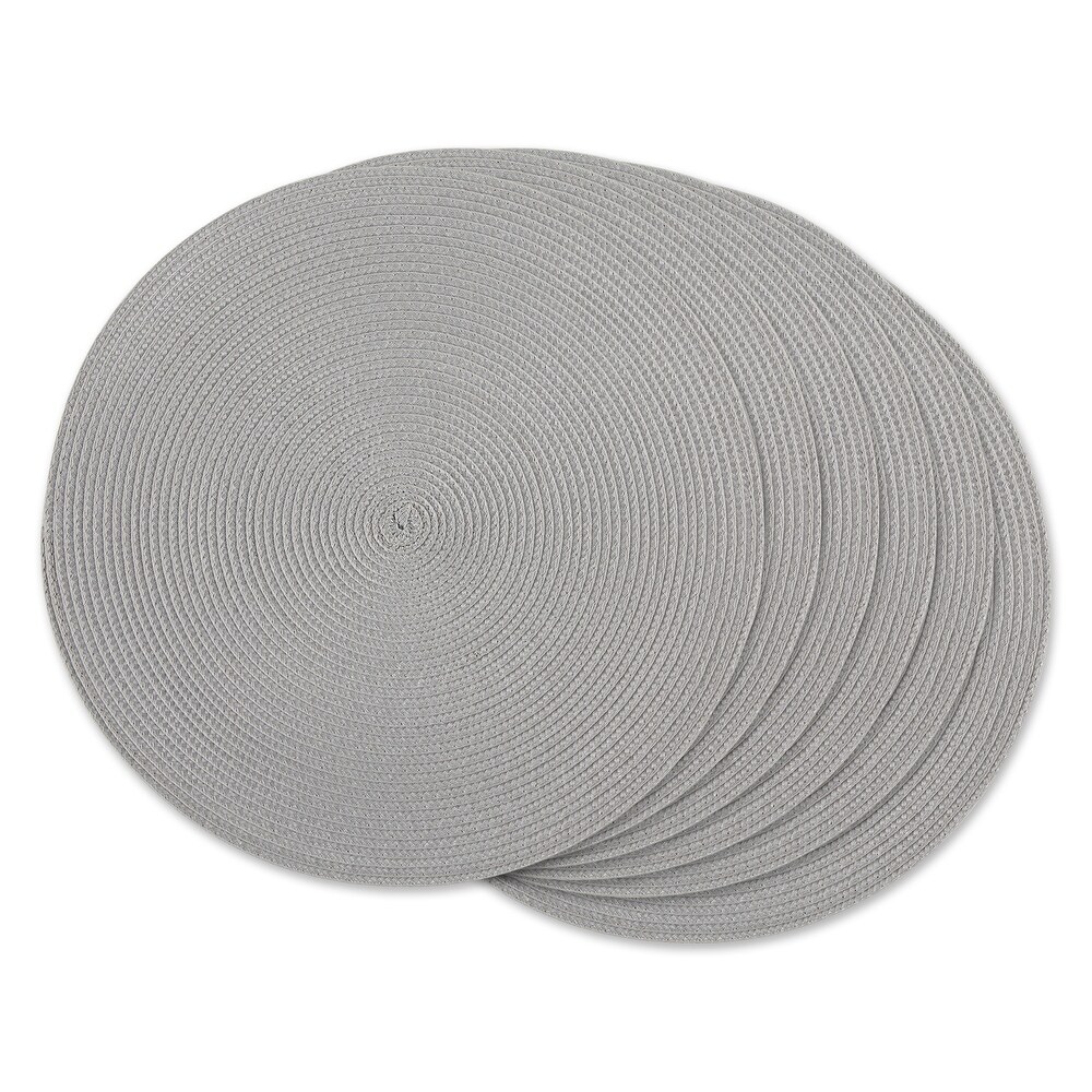 DII White Round PP Woven Placemat Set of 6