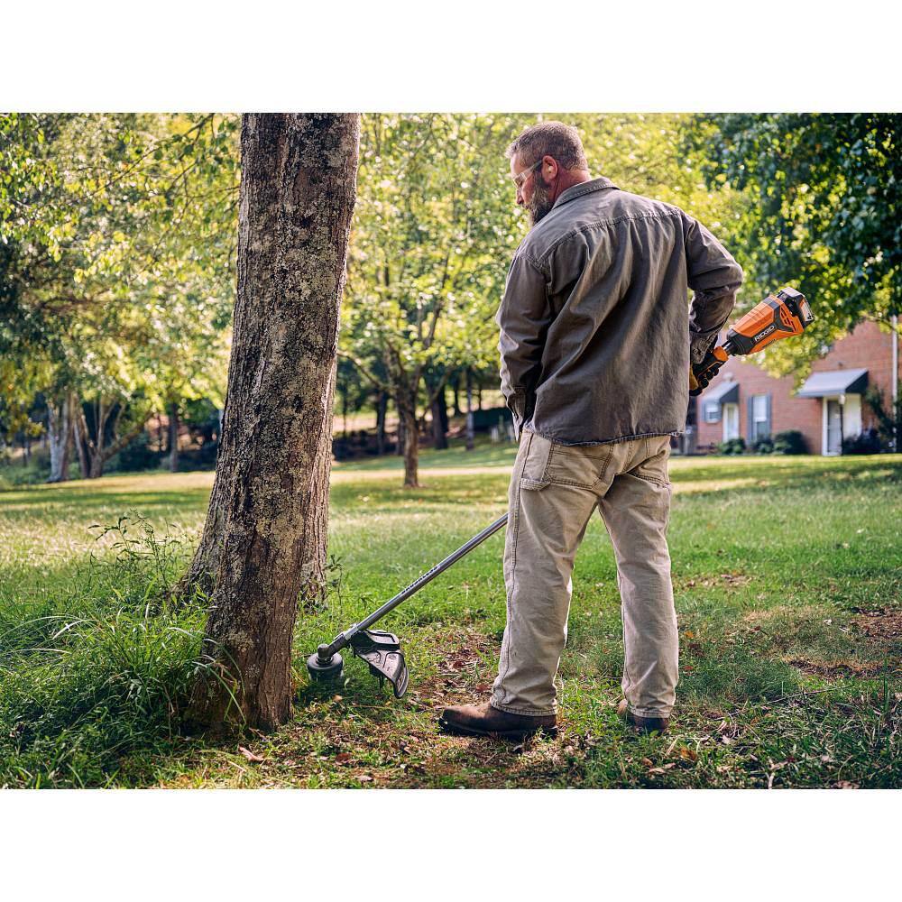 RIDGID 18V Brushless Cordless 2-Tool Combo Kit with String Trimmer Leaf Blower (3) Batteries and (2) Chargers R019001VNM-AC86096-AC840060PN