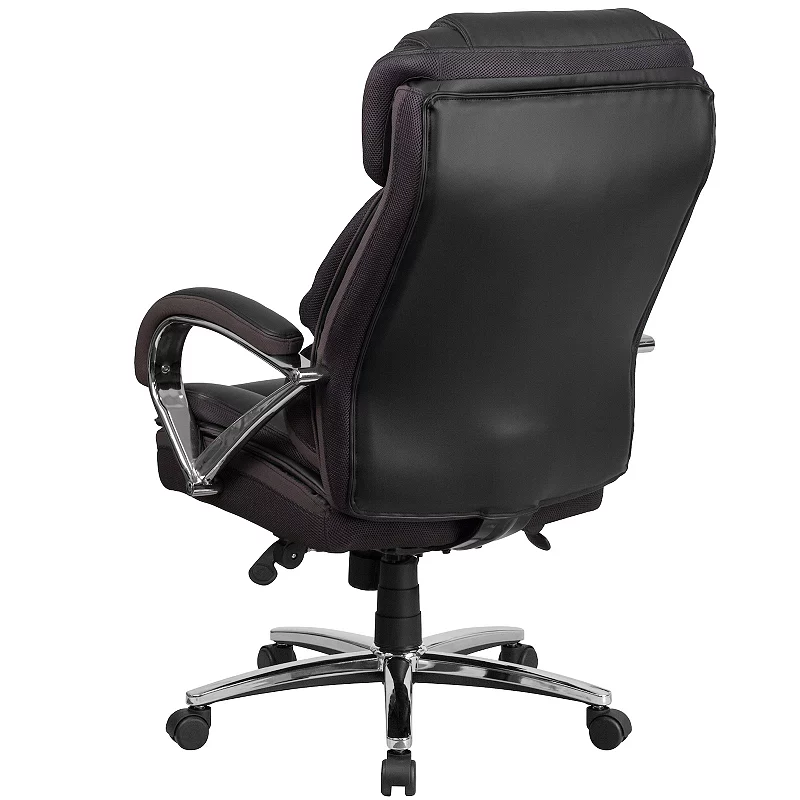 Emma and Oliver 500 lb. Big and Tall Black LeatherSoft Executive Swivel Arm Ergonomic Office Chair