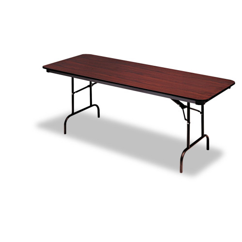 Iceberg Premium Wood Laminate Folding Table， Rectangular， 60w x 30d x 29h， Mahogany (55214)