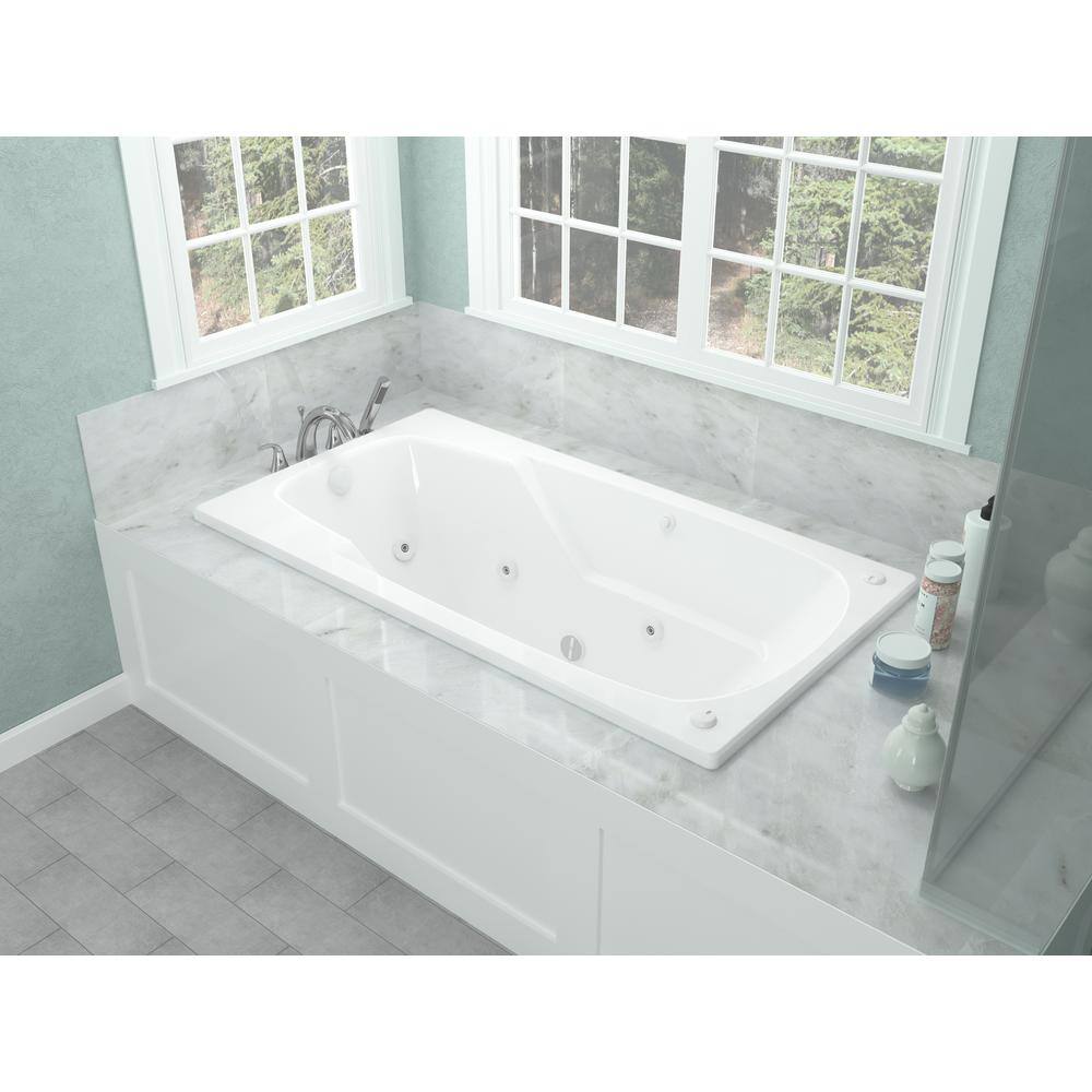 Universal Tubs Coral 5 ft. Rectangular Drop-in Whirlpool Bathtub in White HD3260EWR