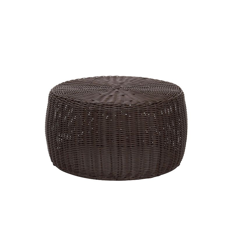 Household Essentials Resin Wicker Ottoman / Low Table