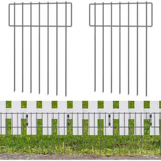 Oumilen (20-Pack) Barrier Fence Total 16.7 in. H x 20.8 ft. L Decorative Garden Fence Rustproof Metal Barrier Fence T Shaped LT-K238