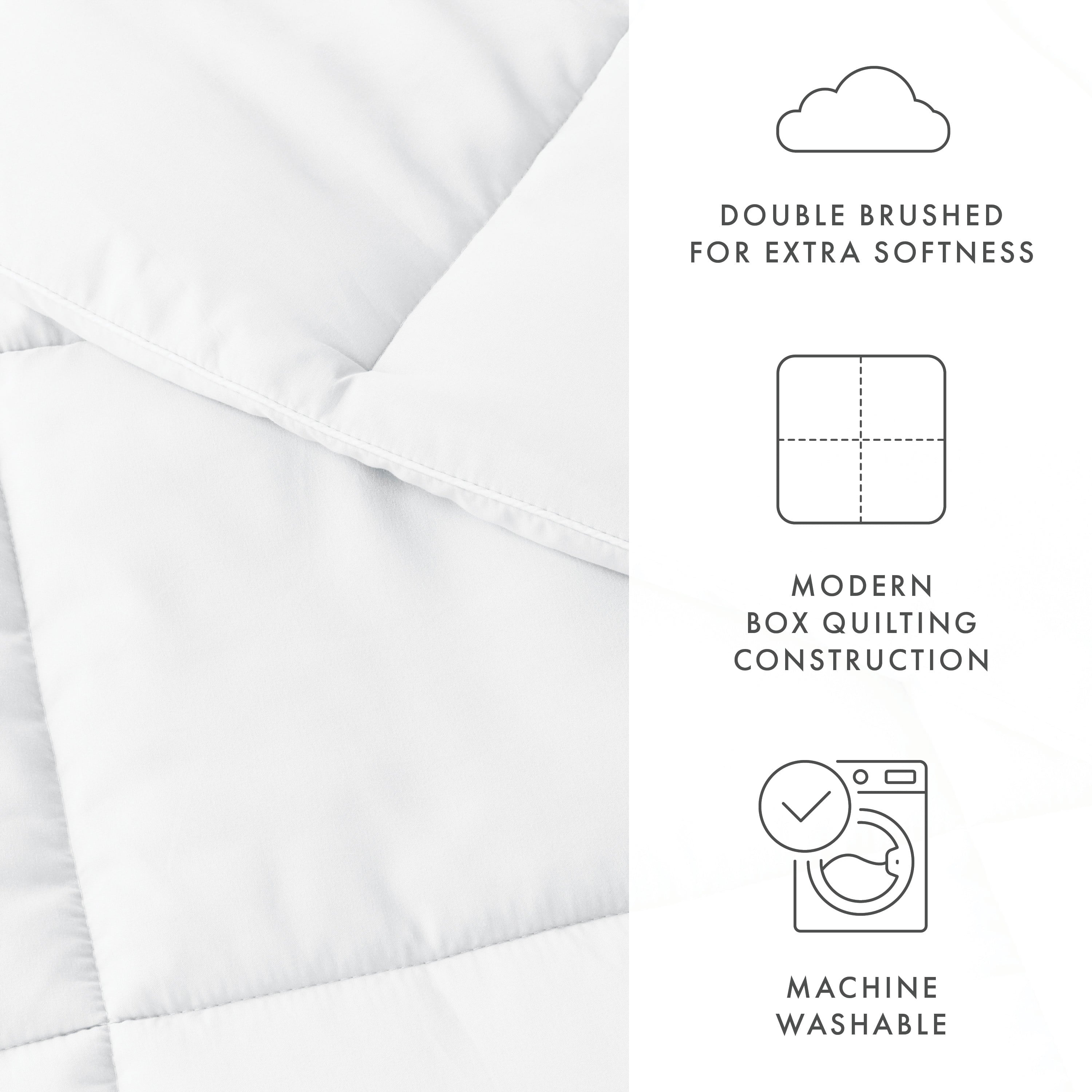 White All Season Alternative Down Solid Comforter， Twin/Twin XL， by Noble Linens