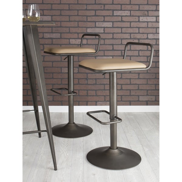 Beta Industrial Low Back Adjustable Swivel Barstool with Swivel (Set of 2)