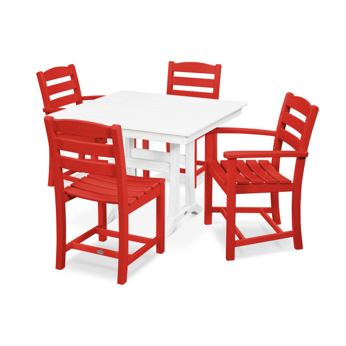 Polywood La Casa Café 5-Piece Farmhouse Dining Set with Trestle Legs PWS436-1