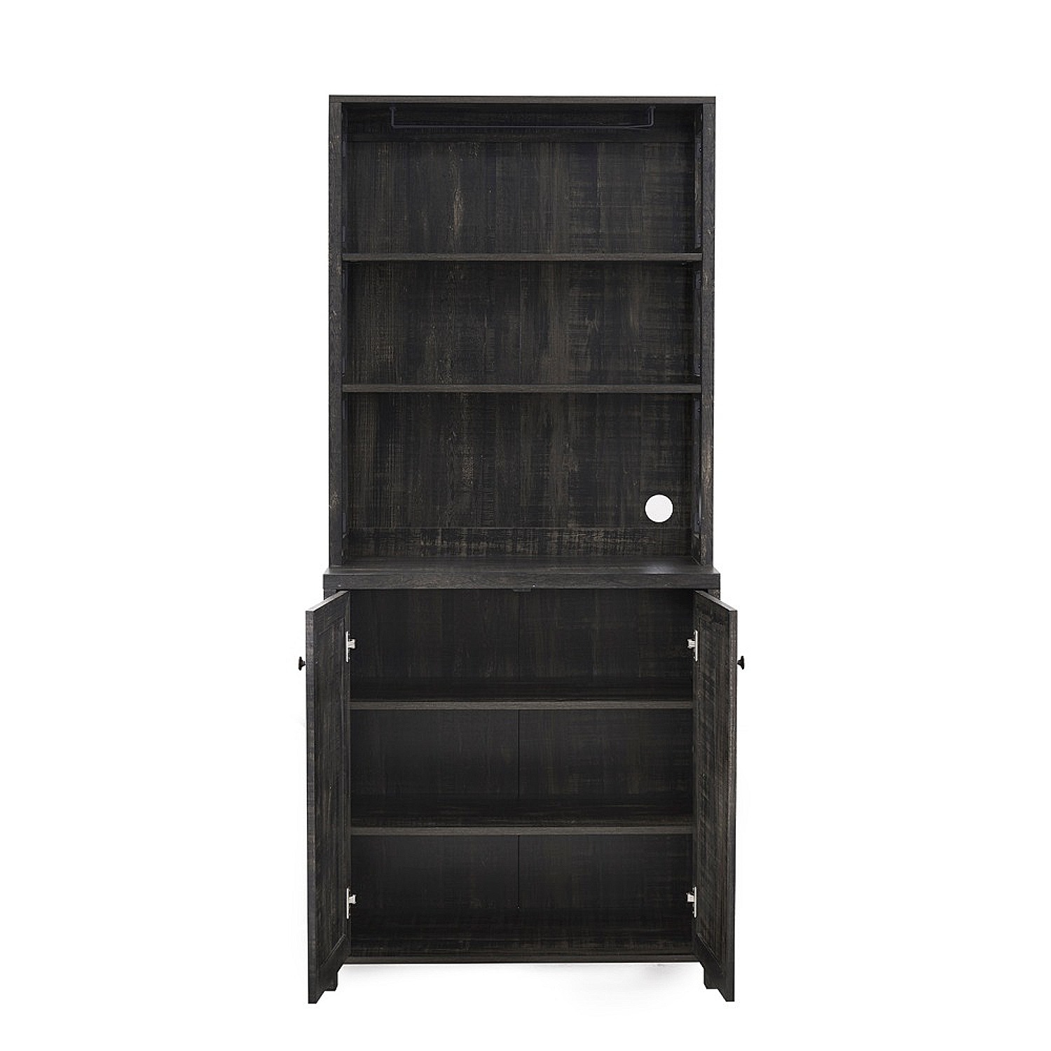 Gramercy Way Elegant Charcoal Bar Cabinet | kitchen Cabinet with Microwave Stand