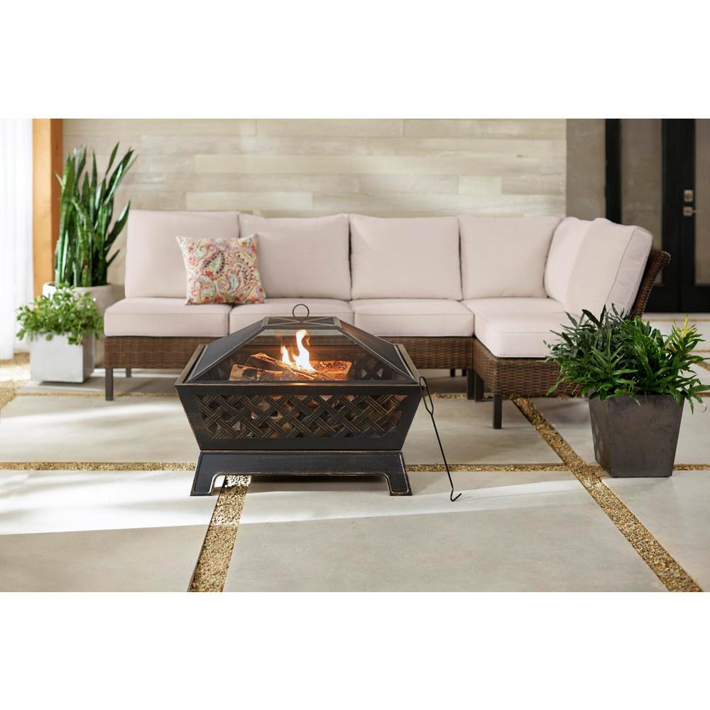 Hampton Bay Tipton 34 in Steel Deep Bowl Fire Pit in Oil Rubbed Bronze