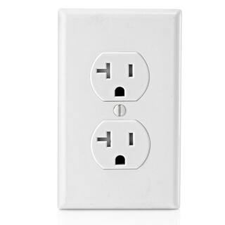 Leviton 20 Amp Residential Grade Self Grounding Tamper Resistant Duplex Outlet White R52-T5820-0WS