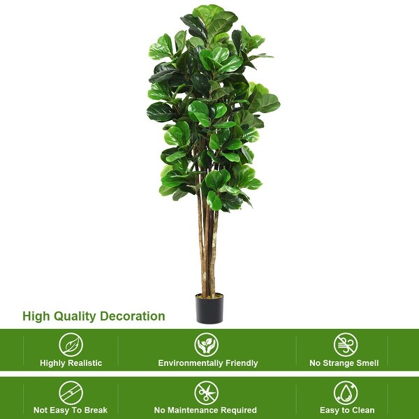 6ft Artificial Natural Fig Tree Bush Indoor/Outdoor decorative Planter