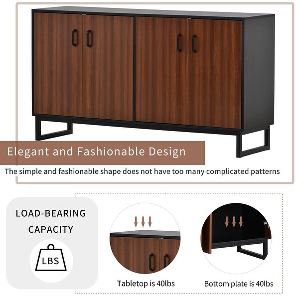 Large Storage Space Console Table with Adjustable Shelves