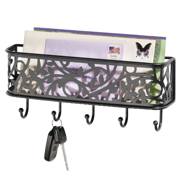 Mdesign Metal Wall Mount Entryway Storage Mail Sorter Basket