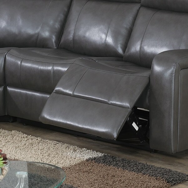 3 Pieces Gel Leatherette Manual Reclining Sectional