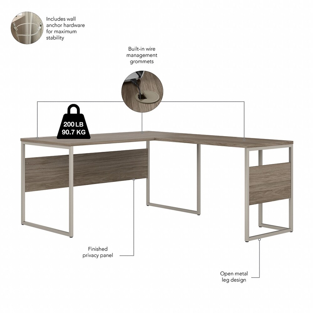 Hybrid 60W L Shaped Table Desk with Drawers by Bush Business Furniture