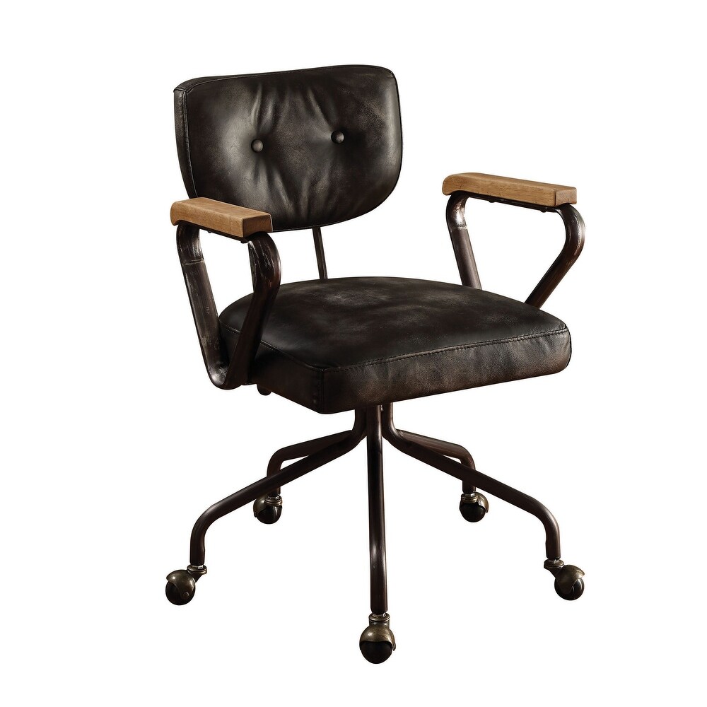 Office Chair in Vintage Whiskey Grain Leather Desk Chair Executive Chairs