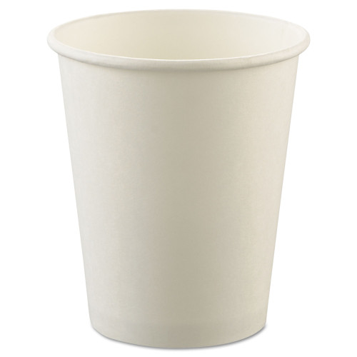 Dart Uncoated Paper Cups， Hot Drink， 8oz， White， 1000/Carton (U508NU)