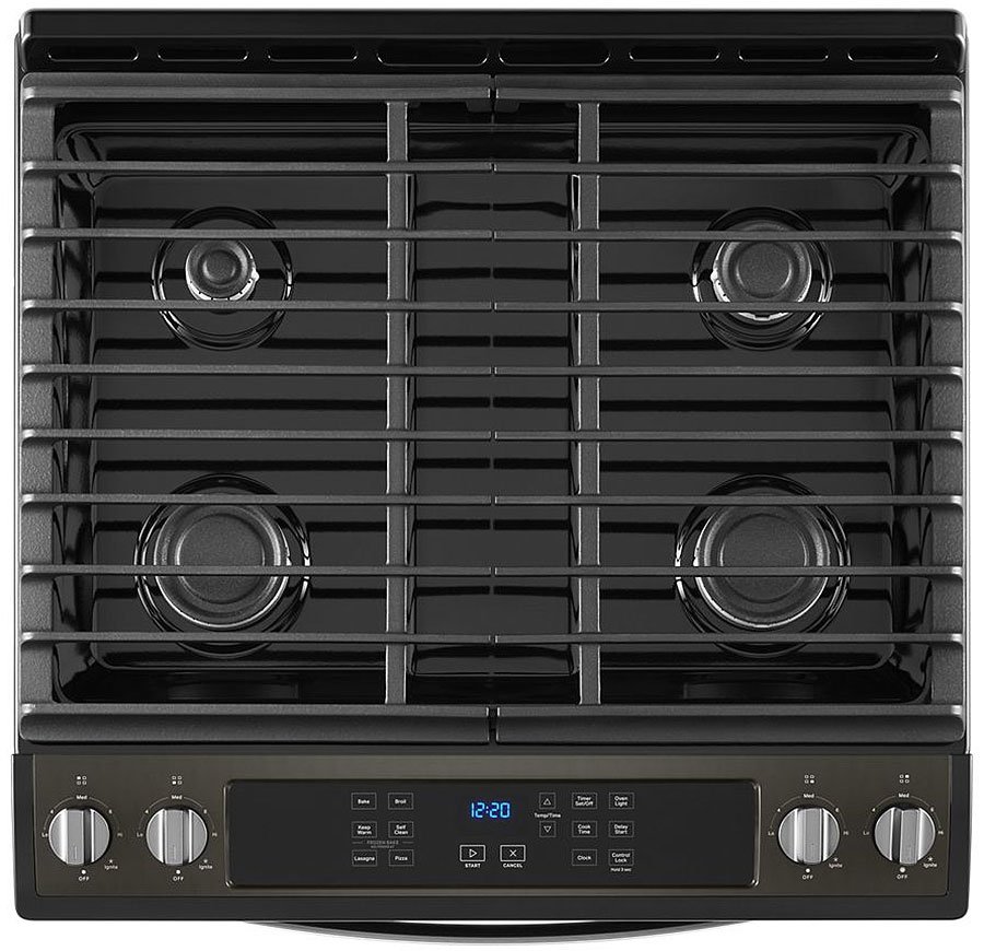 Whirlpool ADA 5 Cu. Ft. Black Stainless Steel Gas Range With Frozen Bake Technology