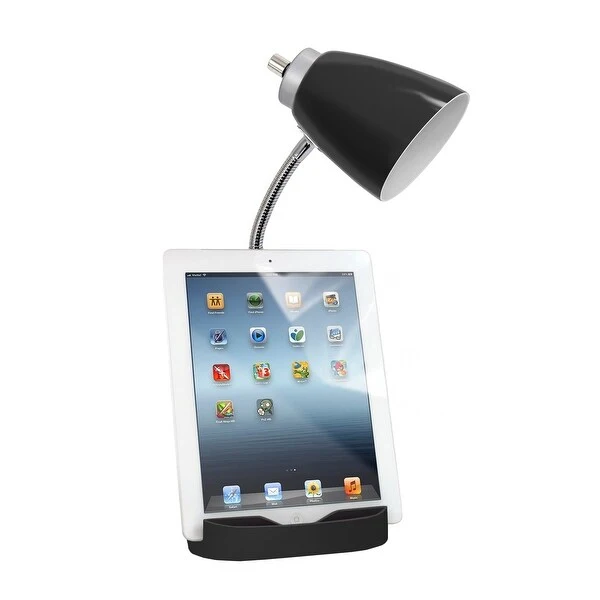 Limelights Gooseneck Organizer Desk Lamp with Tablet Stand Book Holder and USB port