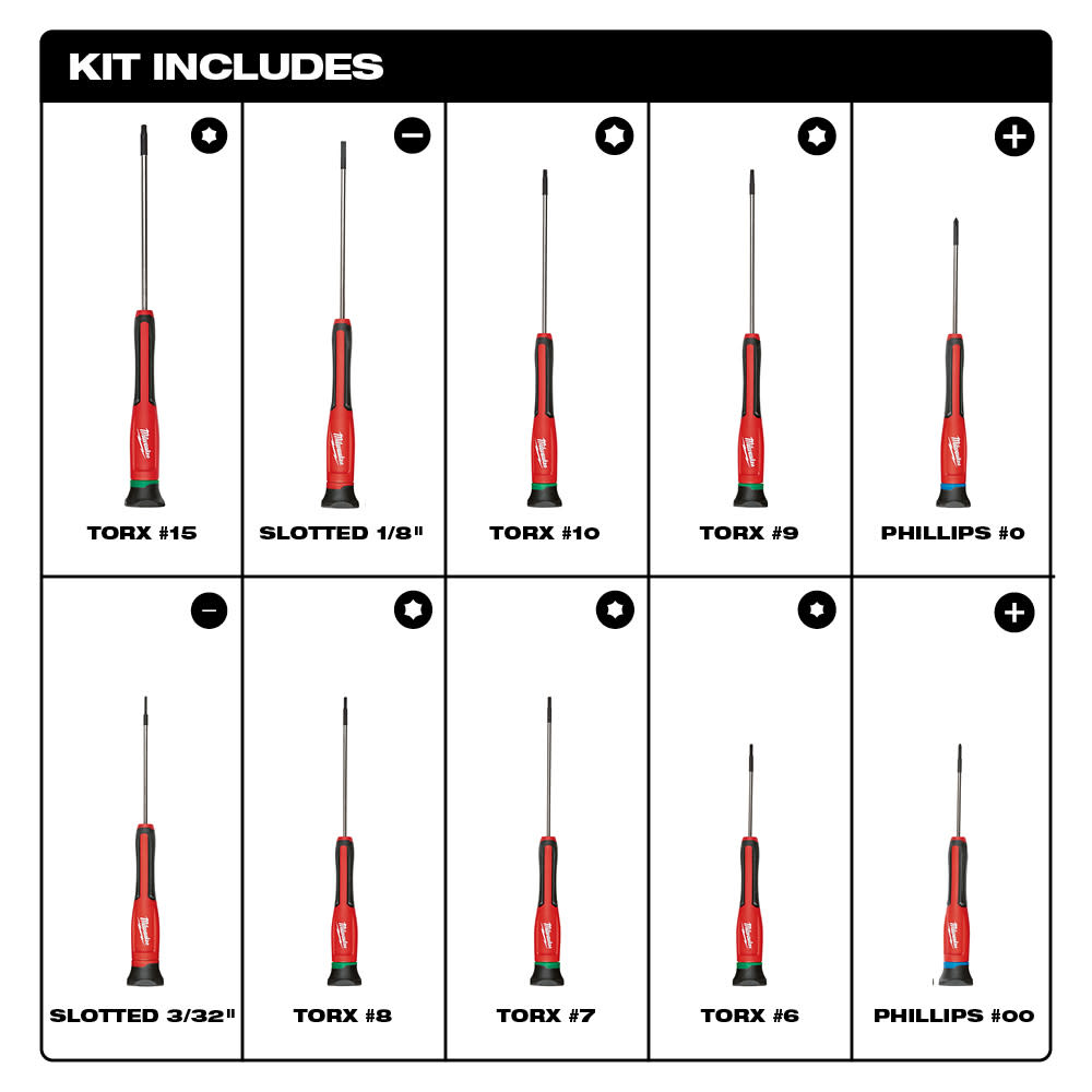 10pc Precision Screwdriver Set ;