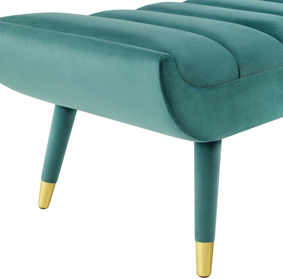 Guess Channel Tufted Performance Velvet Accent Bench   Midcentury   Upholstered Benches   by Modway  Houzz