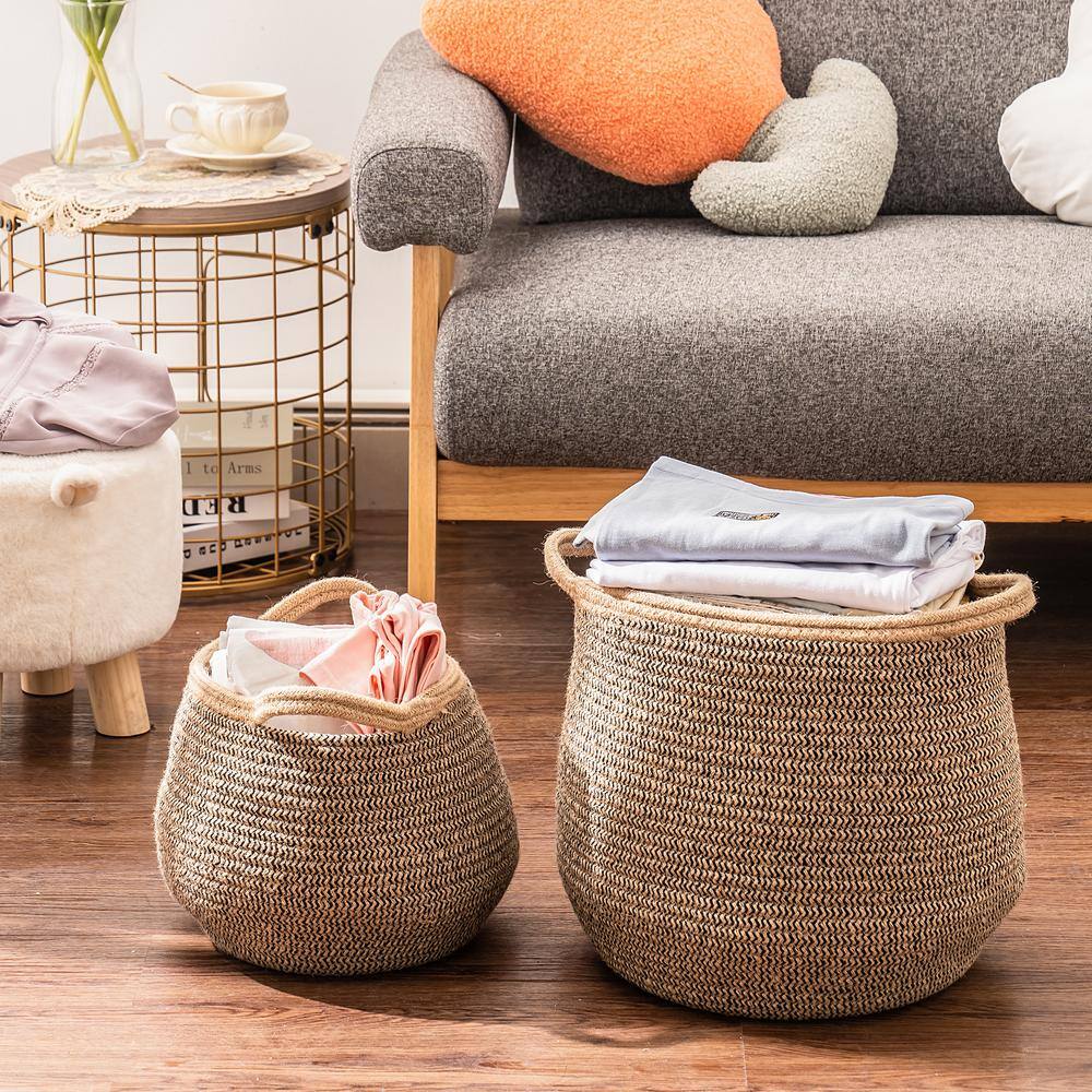 FUNKOL Bathroom Laundry Shower Caddy Basket Storage Set Linen in Brown W979dx89906