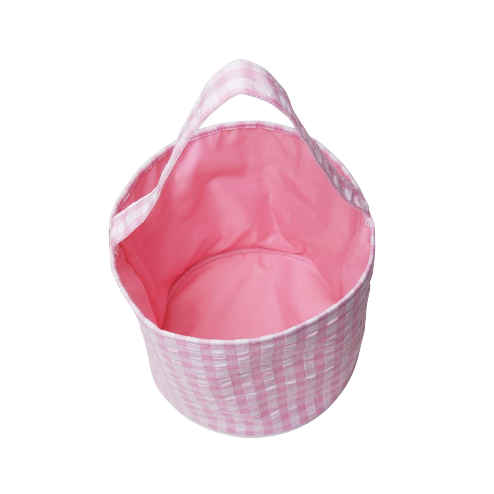 Easter Bag Storage Tote Bag Collapsible Kids Eggs Bucket Reusable Handbag Grocery Bags Large for Party Supplies， Kids Eggs ， Gifts Toy Pink