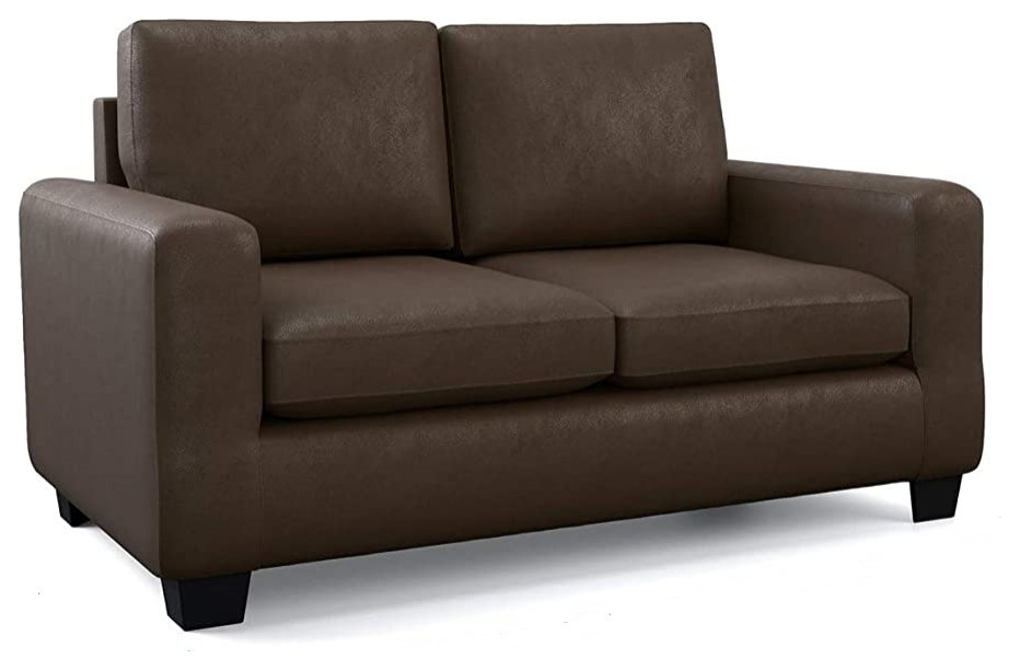 Contemporary Loveseat  Cushioned Seat and Back With Flared Arms   Transitional   Loveseats   by Declusia  Houzz