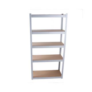 Tunearary 29 in. W x 12 in. D x 59 in. H 5-Tier Stackable Metal Heavy-Duty Storage Rack Adjustable Multi-Purpose Pots White Shelve01LP