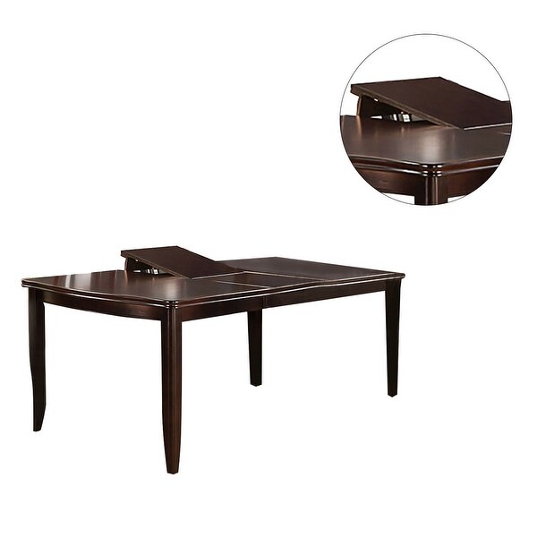 Wooden Dining Table with Butterfly Leaf in Dark Brown