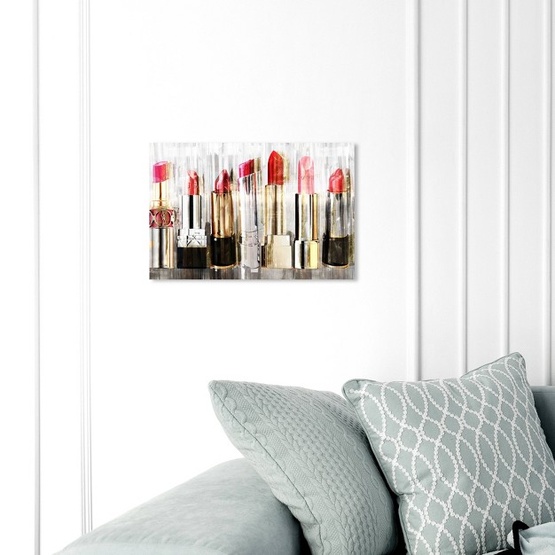 X 15 quot My Lipstick Collection Fashion And Glam Unframed Canvas Wall Art In Gold Oliver Gal