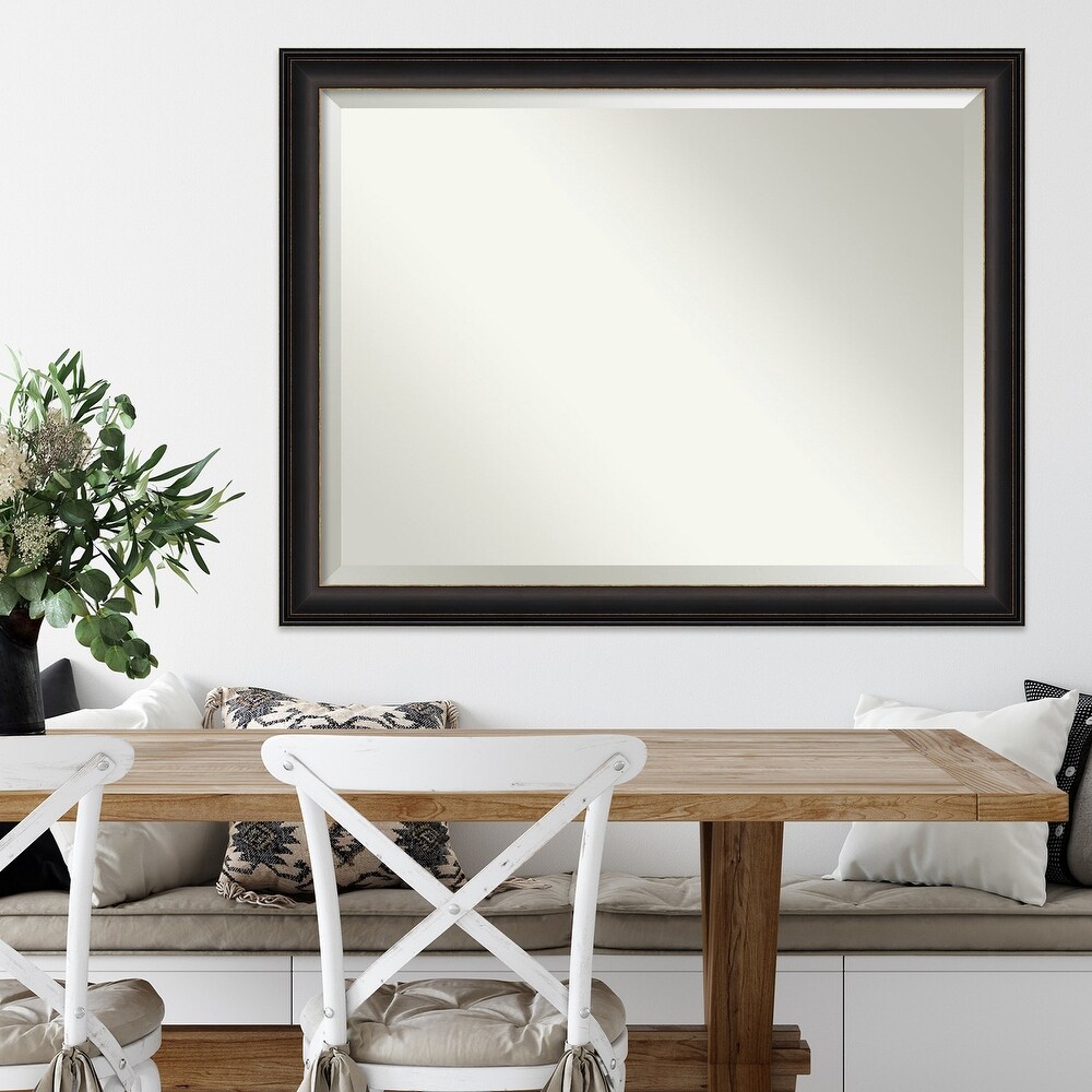 Beveled Wall Mirror   Trio Oil Rubbed Bronze Frame