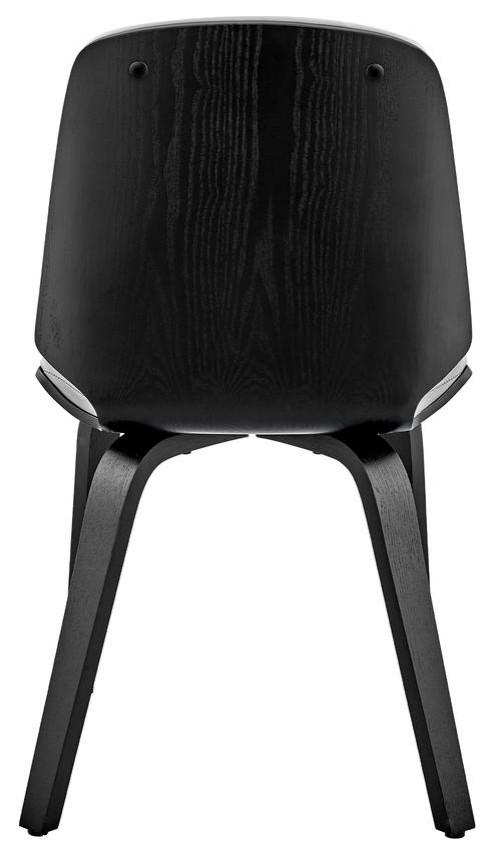 Brinley Gray Faux Leather and Black Wood Dining Room Accent Chair   Contemporary   Dining Chairs   by BisonOffice  Houzz