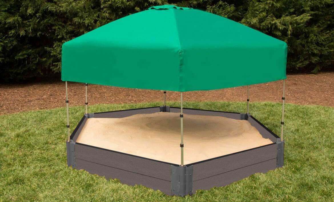 7' x 8' Composite Hexagon Sandbox - 2 Inch Profile