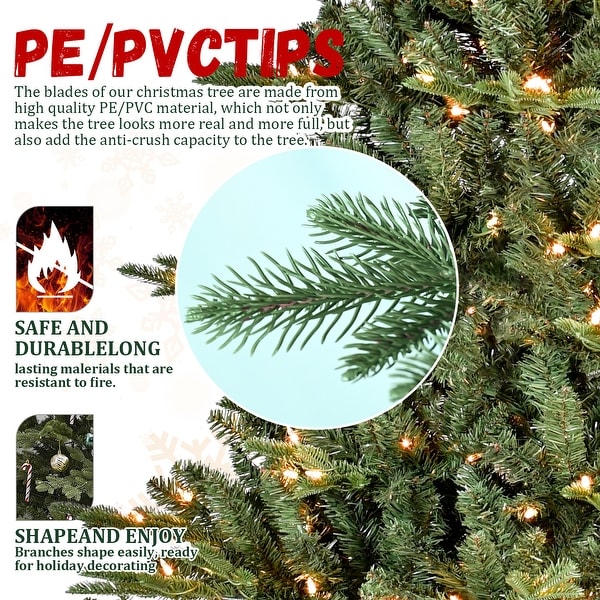 7/7.5/8 FT PE and PVC Christmas Tree Simulate Nature Advanced Materials Premium Hinged Spruce Artificial Douglas Firs Tree