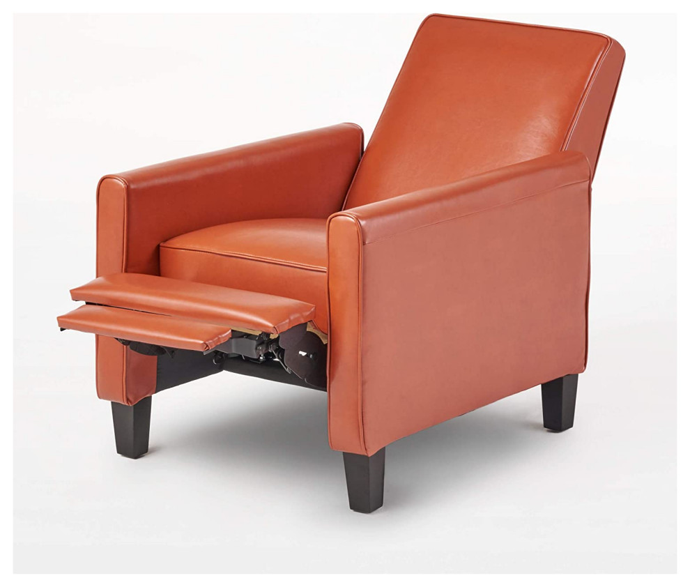 Contemporary Recliner  Low Profile Design With Faux Leather Padded Seat   Contemporary   Recliner Chairs   by Declusia  Houzz