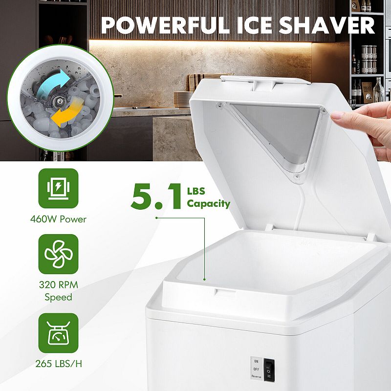 460w Snow Cone Maker Machine Shaver Adjustable-white