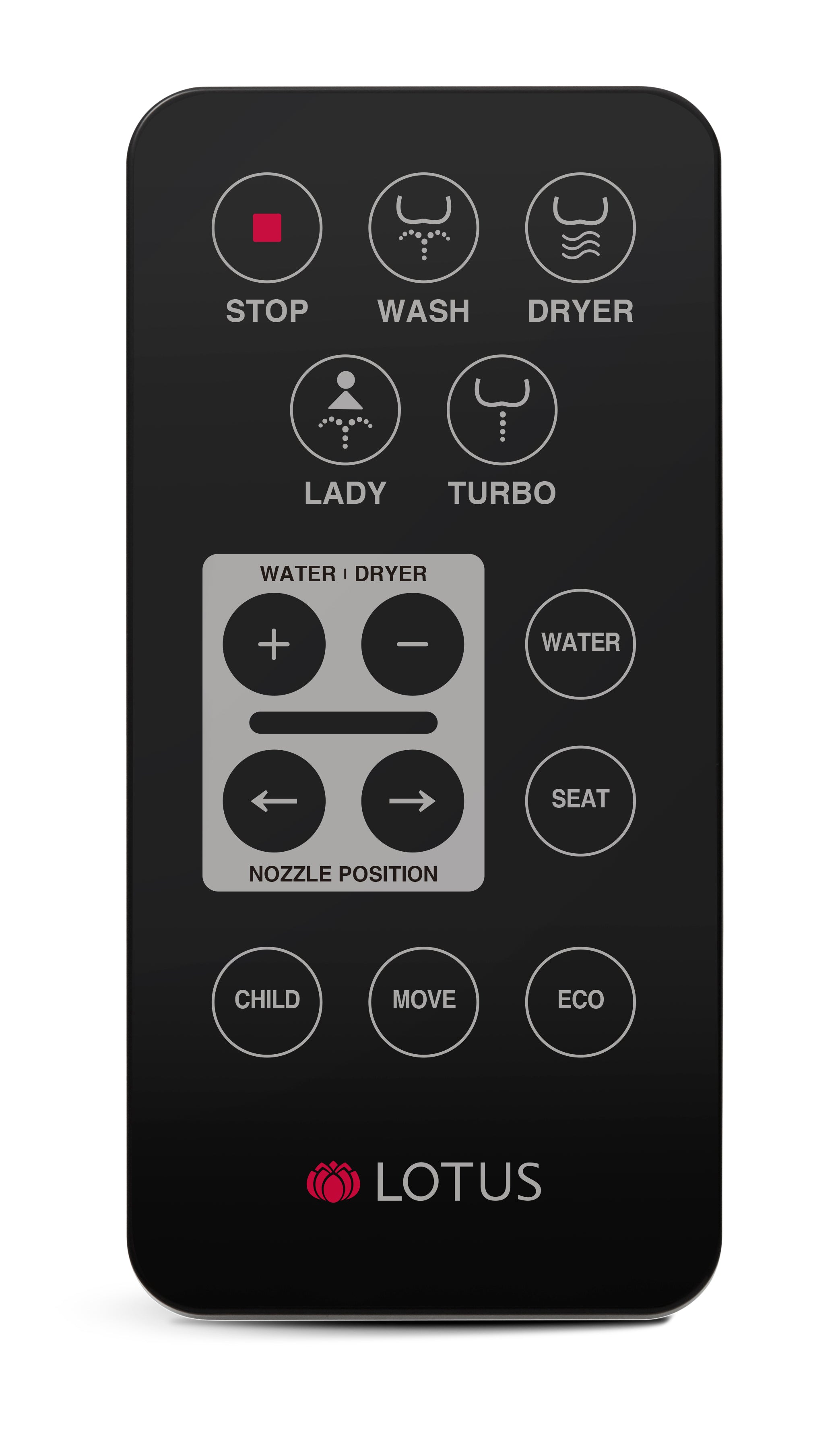 Lotus Smart Bidet ATS-500 Remote FDA Registered, Heated Seat, Temperature Controlled Wash, Warm Air Dryer