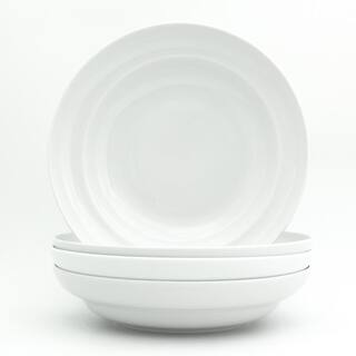 Euro Ceramica Essential 9 in. White Pasta Bowl Set (4-Piece) WHT-868105