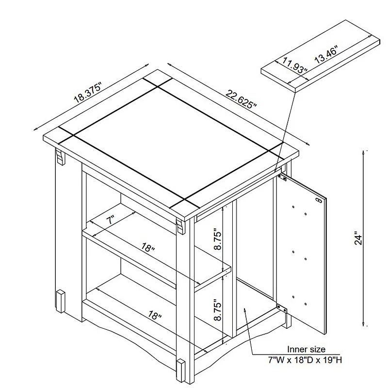 Mission Oak Magazine Cabinet Table