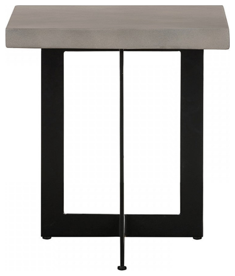 Mya Modern Concrete and Black Metal End Table   Industrial   Side Tables And End Tables   by Rustic Home Furniture Deco  Houzz