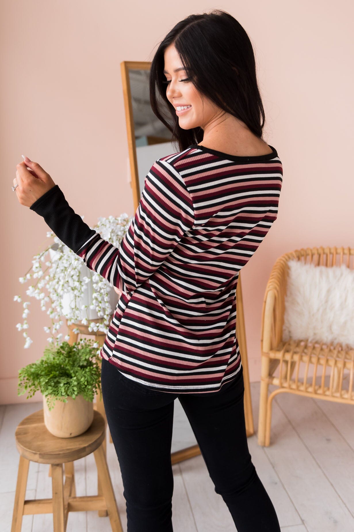 Complete Joy Modest Striped Top