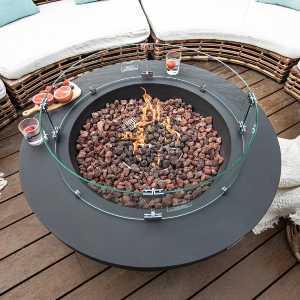 Elementi Lunar Dark Grey Outdoor Fire Pit Bowl   42 Inches