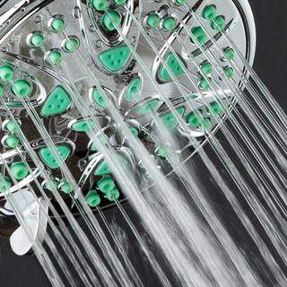 AquaDance Antimicrobial 6-Spray 4 in. High Pressure Single Wall Mount Fixed Adjustable Rain Shower Head in chrome 6602